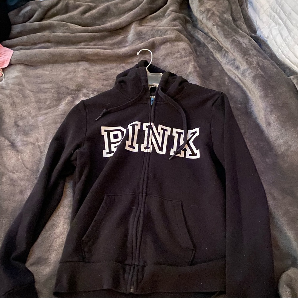 PINK size medium zip up jacket . worn 3 times